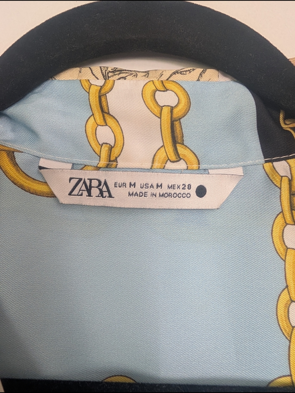 Zara Oversized Patchwork Shirt Dress Zodiac Chain Design - Medium - Picture 5 of 7